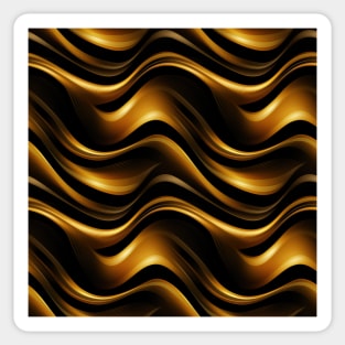 Golden Harmony: Abstract Stripes in Luxe Gold Sticker